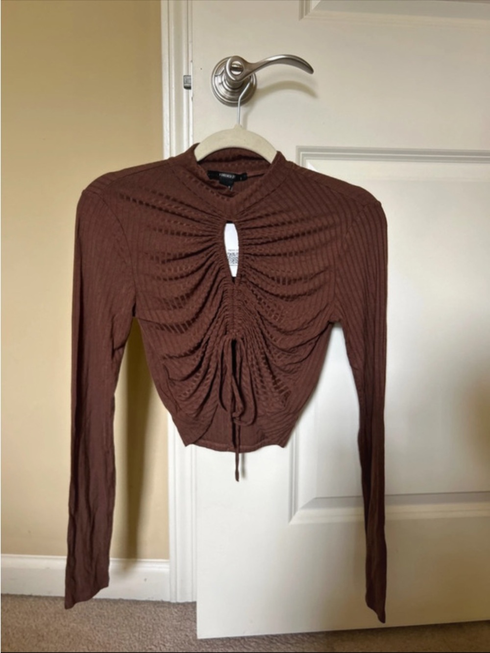 NWT Forever 21 Ruched Drawstring Crop Top
